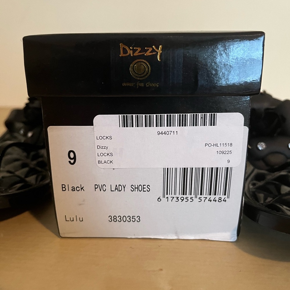 Black Flower Rhinestone Gel Sandals - Sz 9 - NIB - Picture 5 of 5